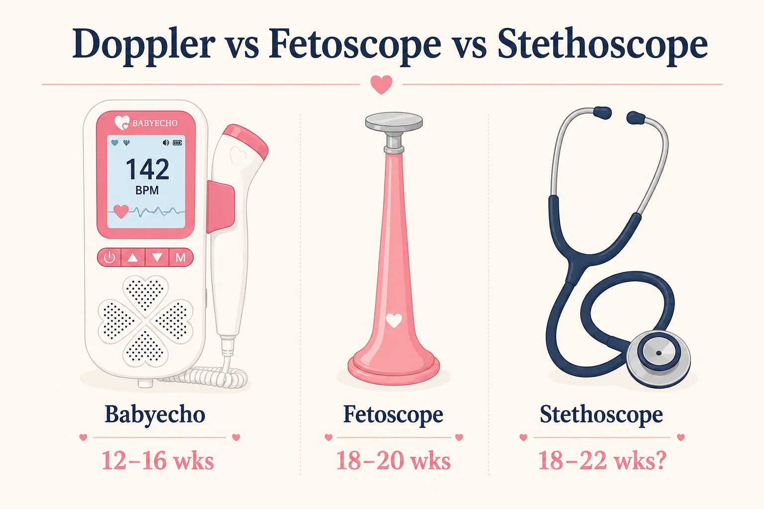 Doppler vs fetoscope vs stethoscope comparison guide