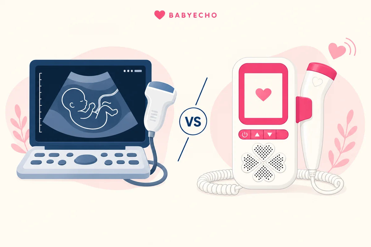 Prenatal ultrasound imaging equipment compared with a handheld fetal Doppler