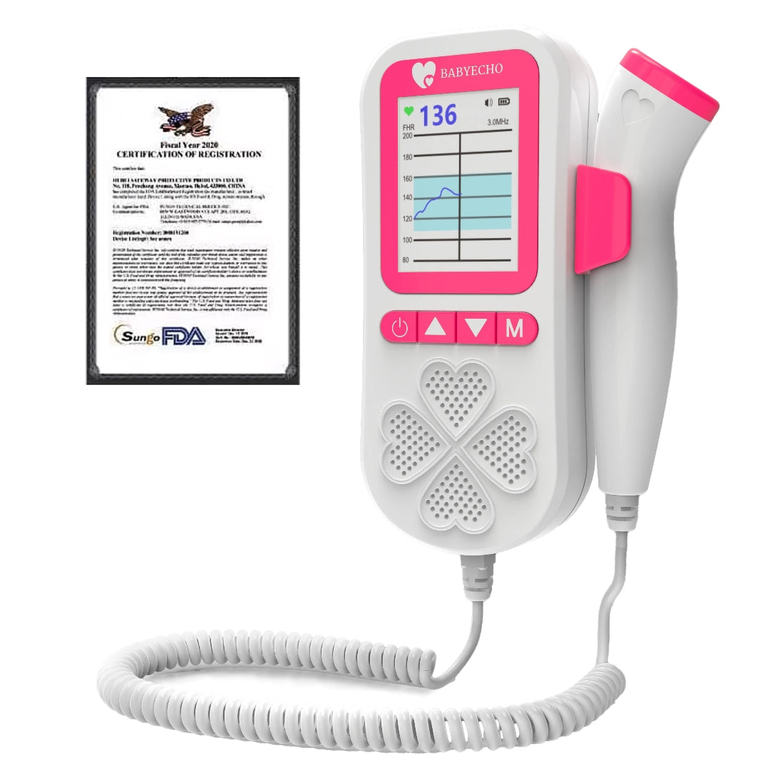 BabyEcho Fetal Doppler Pro with FDA 510(k) clearance certificate